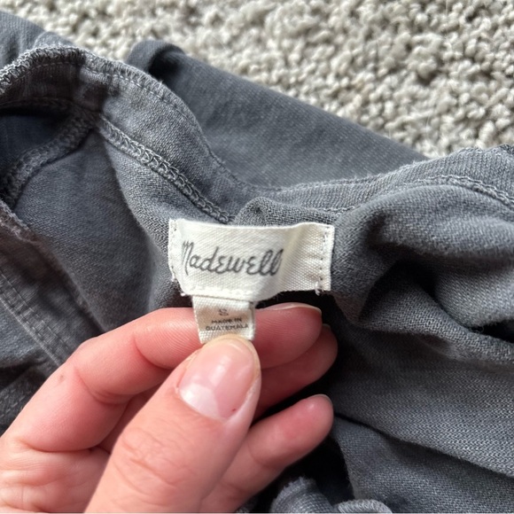 Madewell Garment Dyed Raglan Gray Henley Tee Size Small - Picture 5 of 5